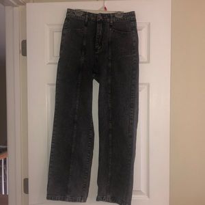 Black/grey straight leg jeans